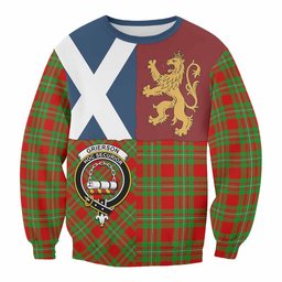 ScotsTee Shop Grierson Crest Tartan Sweatshirt with Lion Rampant Saltire Style