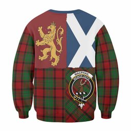 ScotsTee Shop MacPhail (McPhail) Crest Tartan Sweatshirt with Lion Rampant Saltire Style