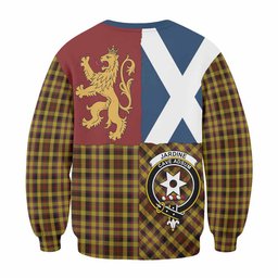 ScotsTee Shop Jardine Crest Tartan Sweatshirt with Lion Rampant Saltire Style
