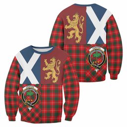ScotsTee Shop Fenton Crest Tartan Sweatshirt with Lion Rampant Saltire Style