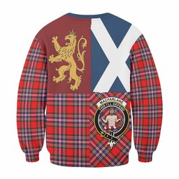 ScotsTee Shop MacFarlane (McFarlane) Crest Tartan Sweatshirt with Lion Rampant Saltire Style