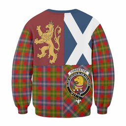 ScotsTee Shop Forrester (Foster) Crest Tartan Sweatshirt with Lion Rampant Saltire Style