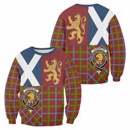 ScotsTee Shop Forrester (Foster) Crest Tartan Sweatshirt with Lion Rampant Saltire Style