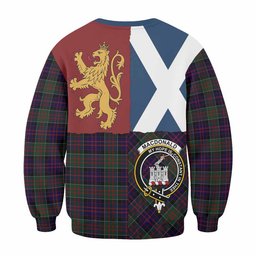 ScotsTee Shop MacDonald (McDonald) of Clanranald Crest Tartan Sweatshirt with Lion Rampant Saltire Style