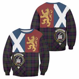 ScotsTee Shop MacDonald (McDonald) of Clanranald Crest Tartan Sweatshirt with Lion Rampant Saltire Style