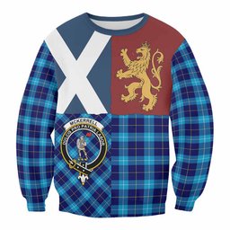 ScotsTee Shop McKerrell Crest Tartan Sweatshirt with Lion Rampant Saltire Style