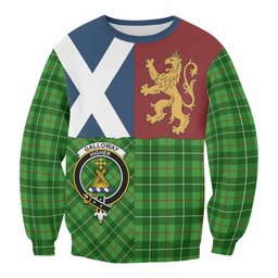ScotsTee Shop Galloway Crest Tartan Sweatshirt with Lion Rampant Saltire Style