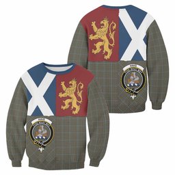 ScotsTee Shop Haig Crest Tartan Sweatshirt with Lion Rampant Saltire Style