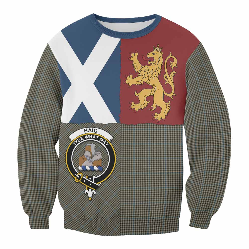 ScotsTee Shop Haig Crest Tartan Sweatshirt with Lion Rampant Saltire Style