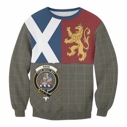 ScotsTee Shop Haig Crest Tartan Sweatshirt with Lion Rampant Saltire Style