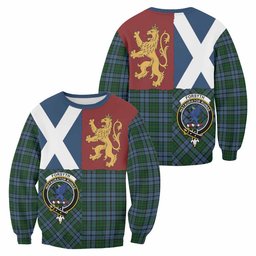 ScotsTee Shop Forsyth Crest Tartan Sweatshirt with Lion Rampant Saltire Style