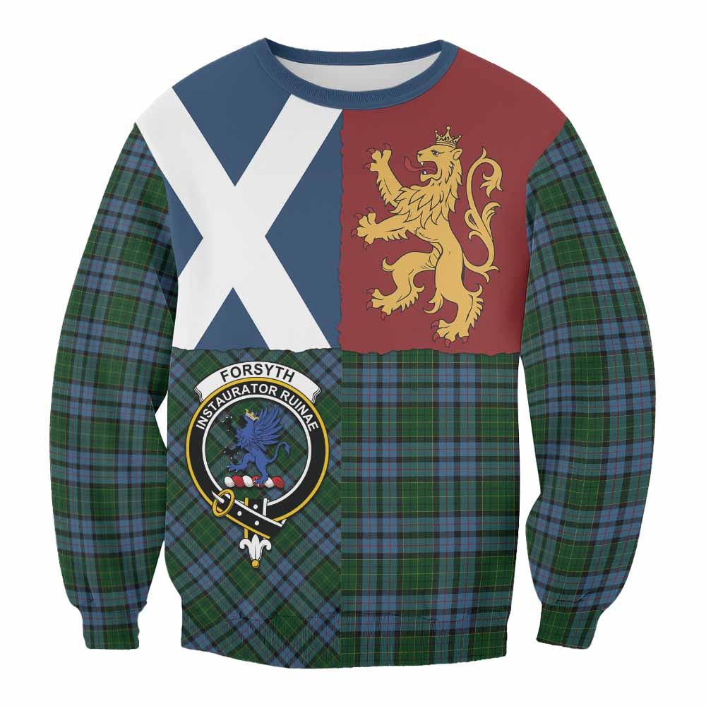 ScotsTee Shop Forsyth Crest Tartan Sweatshirt with Lion Rampant Saltire Style