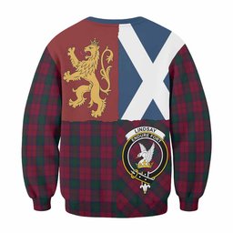 ScotsTee Shop Lindsay Crest Tartan Sweatshirt with Lion Rampant Saltire Style