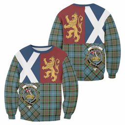 ScotsTee Shop Paisley Crest Tartan Sweatshirt with Lion Rampant Saltire Style