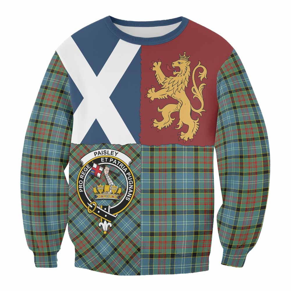 ScotsTee Shop Paisley Crest Tartan Sweatshirt with Lion Rampant Saltire Style