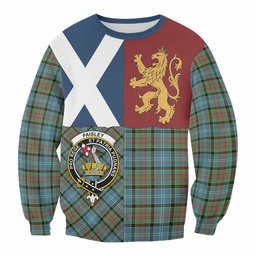 ScotsTee Shop Paisley Crest Tartan Sweatshirt with Lion Rampant Saltire Style