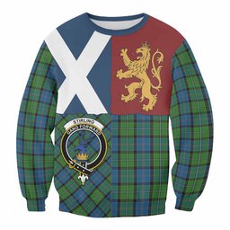 ScotsTee Shop Stirling Crest Tartan Sweatshirt with Lion Rampant Saltire Style
