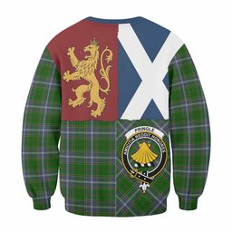 ScotsTee Shop Pringle Crest Tartan Sweatshirt with Lion Rampant Saltire Style
