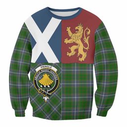 ScotsTee Shop Pringle Crest Tartan Sweatshirt with Lion Rampant Saltire Style