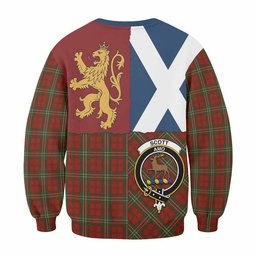 ScotsTee Shop Scott Crest Tartan Sweatshirt with Lion Rampant Saltire Style
