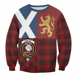 ScotsTee Shop Wemyss Crest Tartan Sweatshirt with Lion Rampant Saltire Style