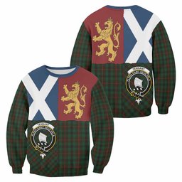 ScotsTee Shop Tennant Crest Tartan Sweatshirt with Lion Rampant Saltire Style