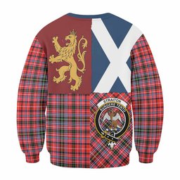 ScotsTee Shop Straiton Crest Tartan Sweatshirt with Lion Rampant Saltire Style