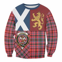 ScotsTee Shop Straiton Crest Tartan Sweatshirt with Lion Rampant Saltire Style