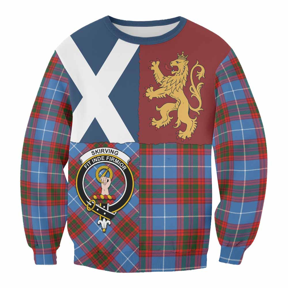 ScotsTee Shop Skirving Crest Tartan Sweatshirt with Lion Rampant Saltire Style