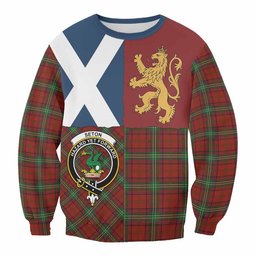 ScotsTee Shop Seton Crest Tartan Sweatshirt with Lion Rampant Saltire Style