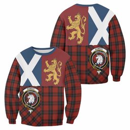 ScotsTee Shop Ramsay Crest Tartan Sweatshirt with Lion Rampant Saltire Style