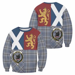 ScotsTee Shop Tweedie Crest Tartan Sweatshirt with Lion Rampant Saltire Style