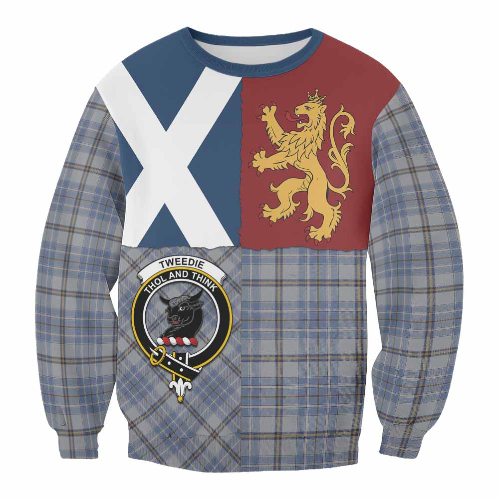 ScotsTee Shop Tweedie Crest Tartan Sweatshirt with Lion Rampant Saltire Style