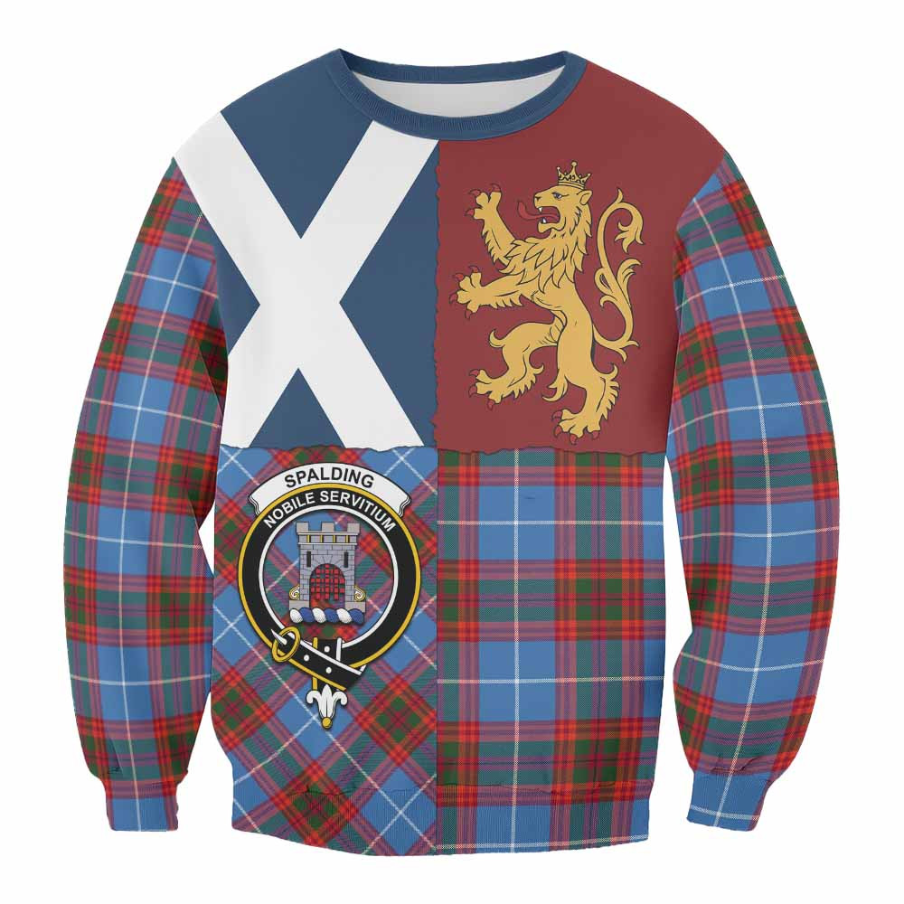 ScotsTee Shop Spalding Crest Tartan Sweatshirt with Lion Rampant Saltire Style