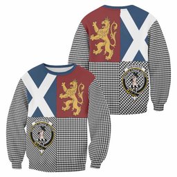 ScotsTee Shop Shepherd Crest Tartan Sweatshirt with Lion Rampant Saltire Style