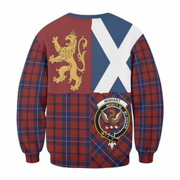 ScotsTee Shop Wishart Crest Tartan Sweatshirt with Lion Rampant Saltire Style