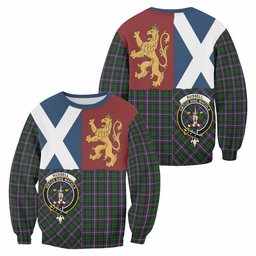ScotsTee Shop Russell Crest Tartan Sweatshirt with Lion Rampant Saltire Style