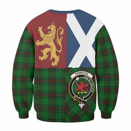 ScotsTee Shop Primrose Crest Tartan Sweatshirt with Lion Rampant Saltire Style