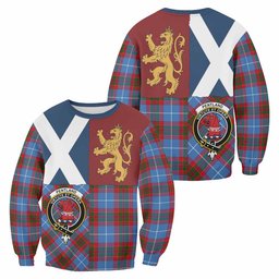 ScotsTee Shop Pentland Crest Tartan Sweatshirt with Lion Rampant Saltire Style
