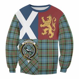 ScotsTee Shop Walkinshaw Crest Tartan Sweatshirt with Lion Rampant Saltire Style