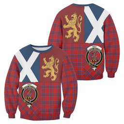 ScotsTee Shop Rait Crest Tartan Sweatshirt with Lion Rampant Saltire Style