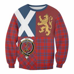 ScotsTee Shop Rait Crest Tartan Sweatshirt with Lion Rampant Saltire Style