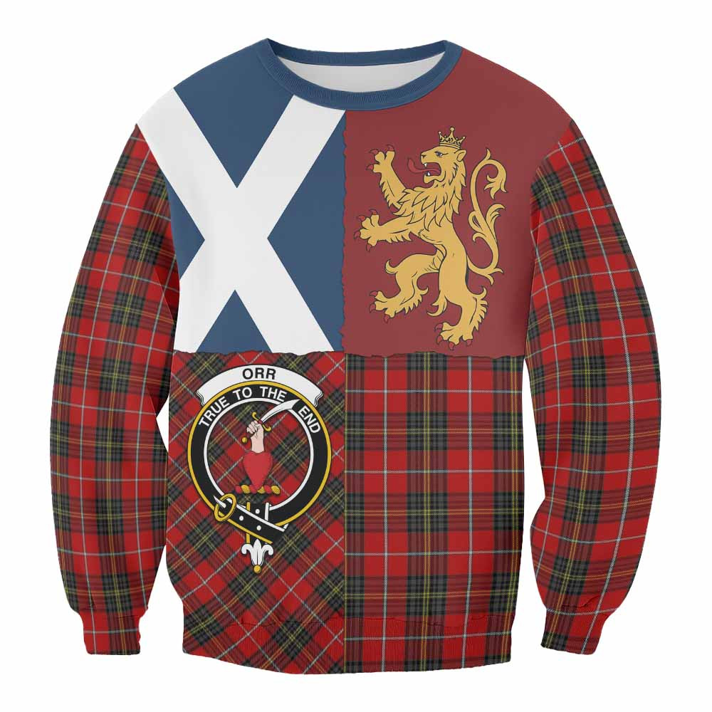 ScotsTee Shop Orr Crest Tartan Sweatshirt with Lion Rampant Saltire Style