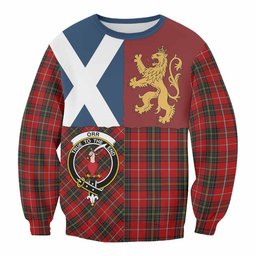 ScotsTee Shop Orr Crest Tartan Sweatshirt with Lion Rampant Saltire Style