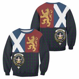 ScotsTee Shop Urquhart Crest Tartan Sweatshirt with Lion Rampant Saltire Style