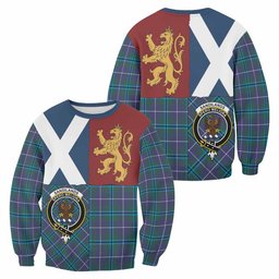 ScotsTee Shop Sandilands Crest Tartan Sweatshirt with Lion Rampant Saltire Style