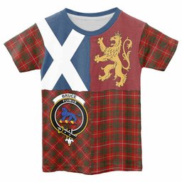 ScotsTee Shop Scottish Bruce Crest Tartan T-shirt Lion Rampant Saltire Style