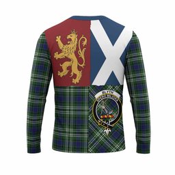 ScotsTee Shop Scottish Blyth Crest Tartan T-shirt Lion Rampant Saltire Style