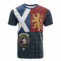 ScotsTee Shop Scottish Allardice Crest Tartan T-shirt Lion Rampant Saltire Style