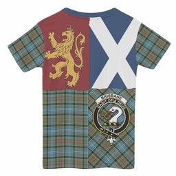 ScotsTee Shop Scottish Brisbane Crest Tartan T-shirt Lion Rampant Saltire Style